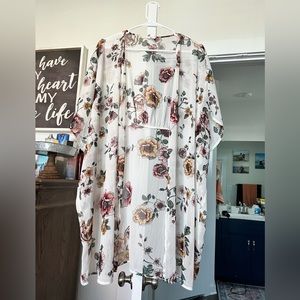 Long floral cardigan/kimono